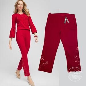 Chico’s 2.5P 14 Red Allure Juliet Pants | Holiday So Slimming 360, NWT Sold Out